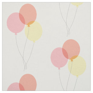Pink Orange Yellow Balloon Pattern Fabric