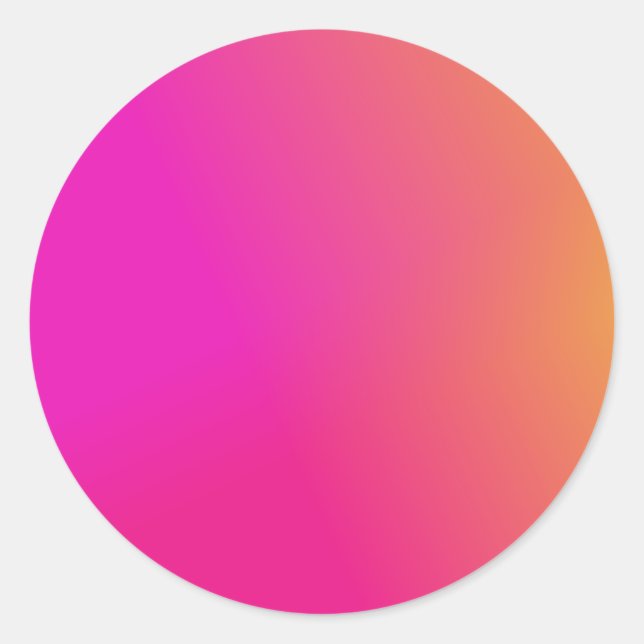 Pink Orange Yellow Ombre Classic Round Sticker (Front)