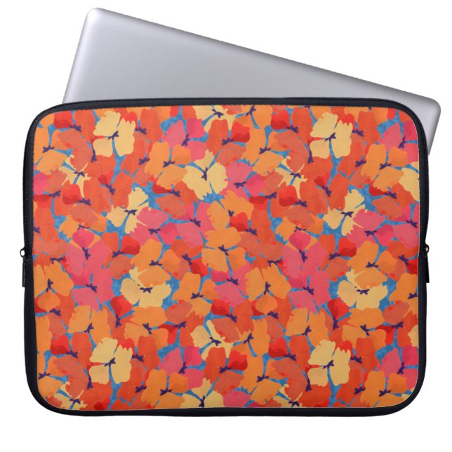Pink, Orange, Yellow Poppies Laptop Sleeve (Front)