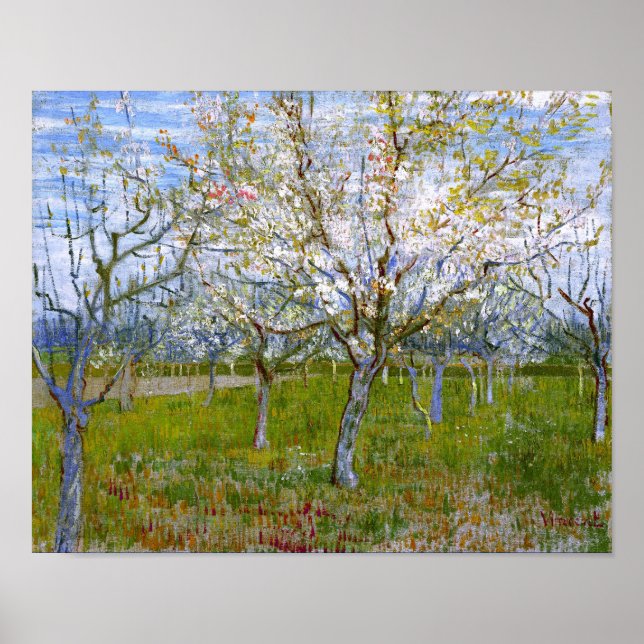 Pink Orchard (F555) Van Gogh Fine Art Poster (Front)
