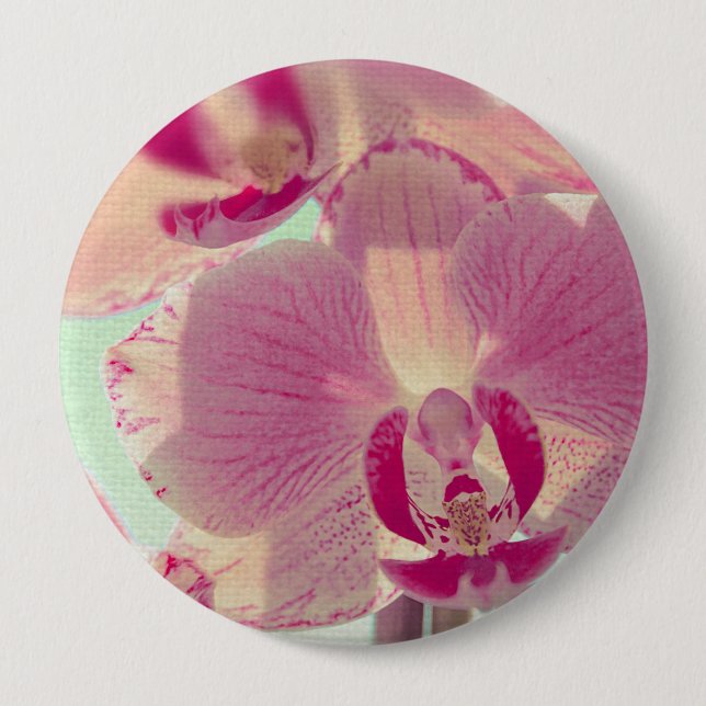 Pink Orchid 4 Inch Round Button (Front)