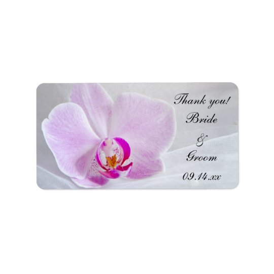 Pink Orchid and Veil Wedding Thank You Favour Tags