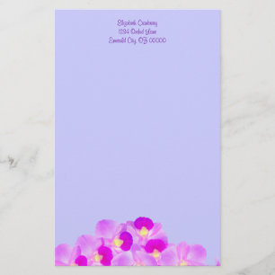 Pink Orchid Bouquet Stationery