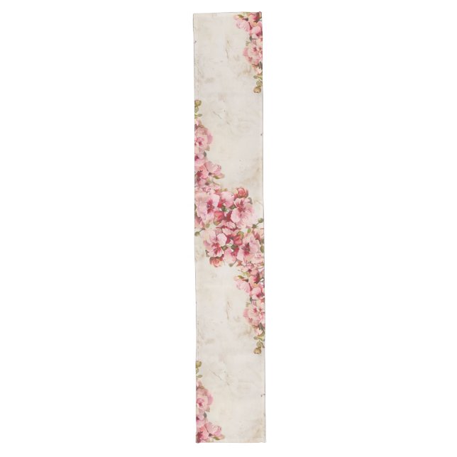 Pink Orchid Branch Long Table Runner (Front)