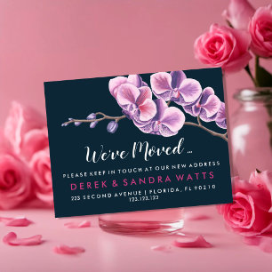 pink orchid Change of address we've moved house  Announcement Postcard