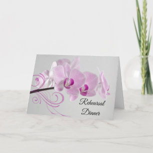 Pink Orchid Elegance Wedding Rehearsal Dinner Invitation