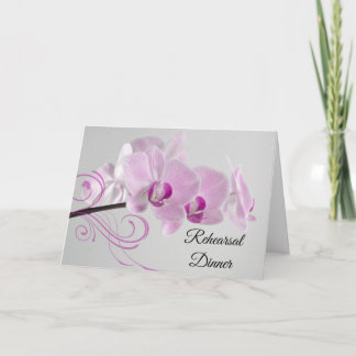 Pink Orchid Elegance Wedding Rehearsal Dinner Invitation