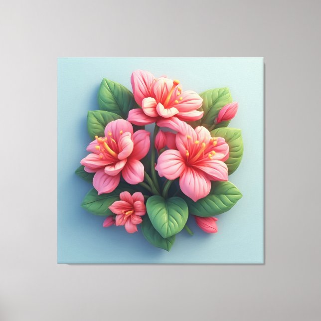 Pink Orchid Flower Arrangement Canvas Print (Front)
