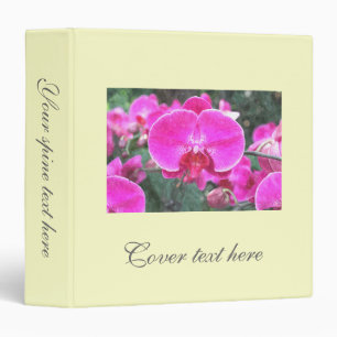Pink orchid flower, floral photography binder