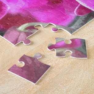Pink orchid flower, floral photography jigsaw puzzle