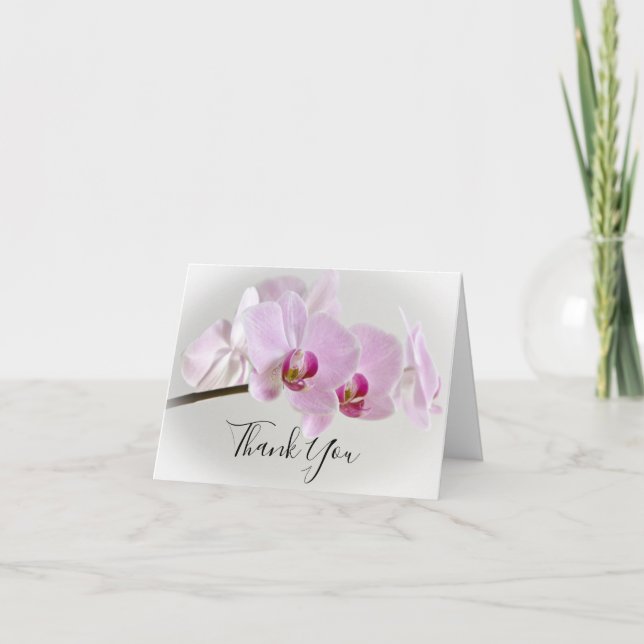 Pink Orchid Flower Funeral Sympathy Thank You (Front)