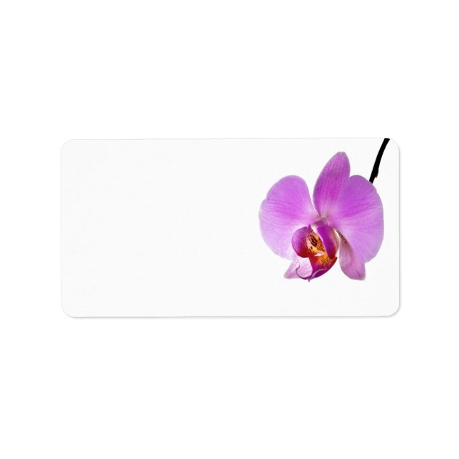 Pink Orchid Flower Label (Front)