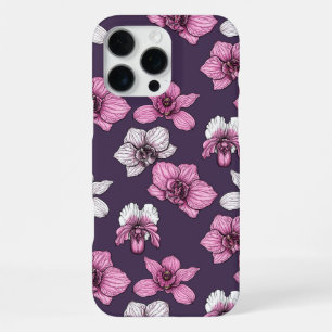 Pink orchid flowers iPhone 16 pro max case