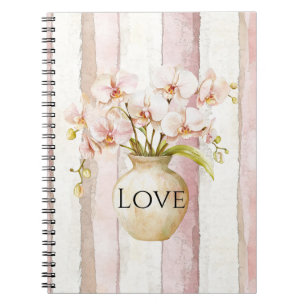 Pink Orchid Flowers Notebook