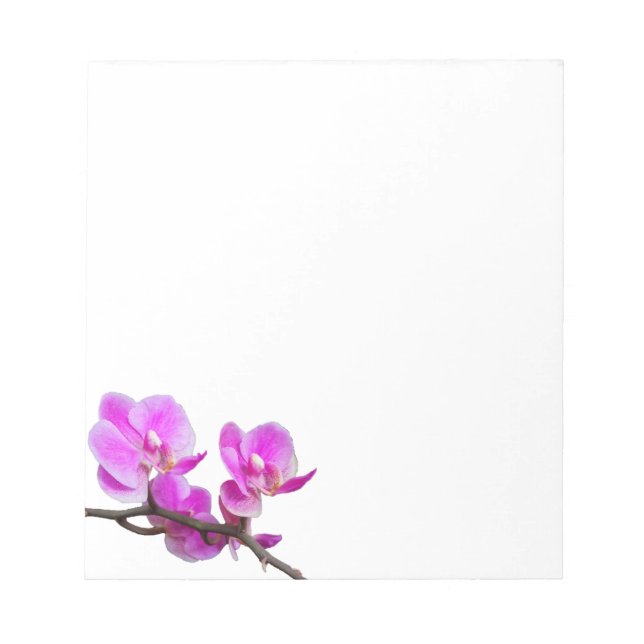 Pink Orchid Flowers Notepad (Front)