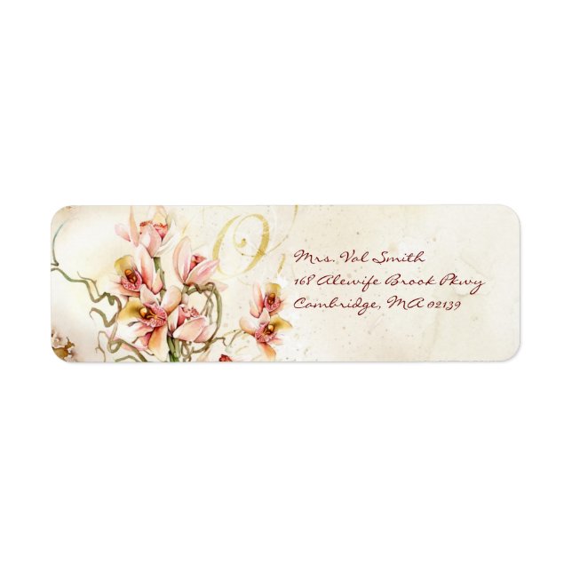 Pink orchid label (Front)
