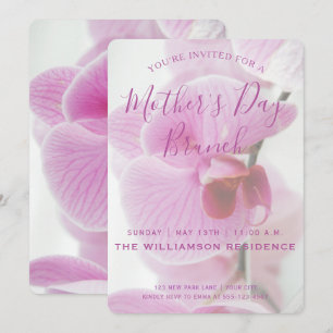 Pink Orchid   Mother's Day Brunch Invitation