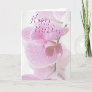 Pink Orchid   Personalized Birthday Card