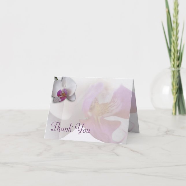 Pink Orchid Thank You Card (Front)