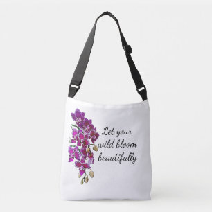 Pink Orchid Watercolor Crossbody Bag