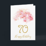 Pink Orchid Watercolor Floral 70th Birthday Card<br><div class="desc">Pink Orchid Watercolor Floral 70th Birthday Card. Modern floral 70th birthday greeting card with beautiful watercolor orchid. You can change the age and the message inside the card.</div>