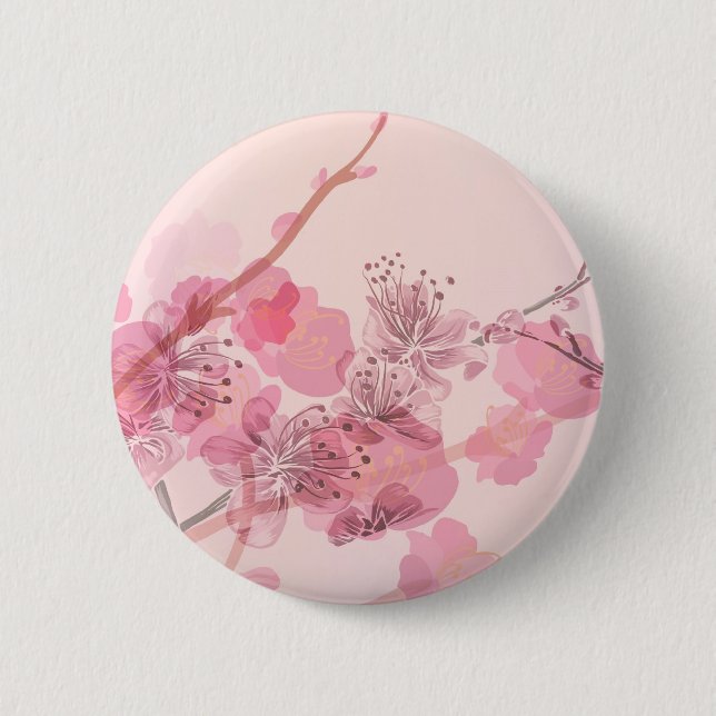 Pink Orchid Wedding 2 Inch Round Button (Front)