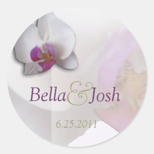 Pink Orchid Wedding Sticker
