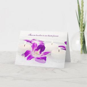 Pink Orchids and Candles Sympathy Card
