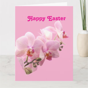 Pink Orchids “Happy Easter”  Card