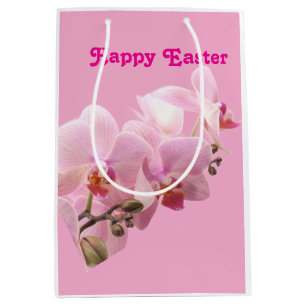 Pink Orchids “Happy Easter”  Medium Gift Bag