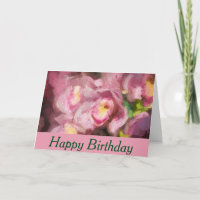 Pink Orchids Impasto Birthday