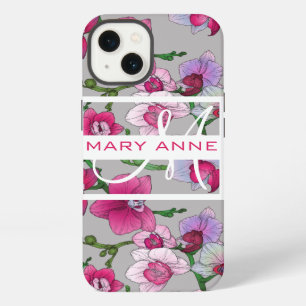 Pink Orchids In Bloom   Add Your Name iPhone 13 Case