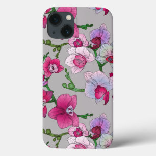 Pink Orchids In Bloom iPhone 13 Case