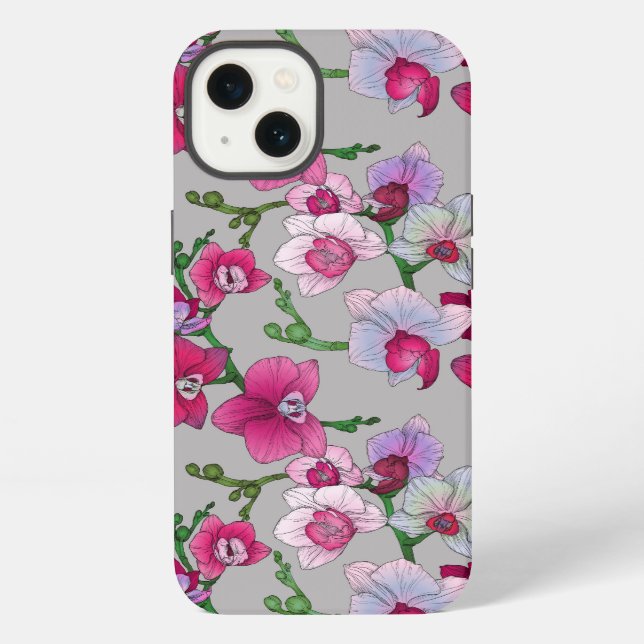 Pink Orchids In Bloom iPhone Case (Back)