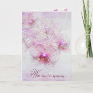 pink orchids loss of Aunt sympathy Thank You Card