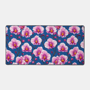 Pink Orchids pattern Desk Mat
