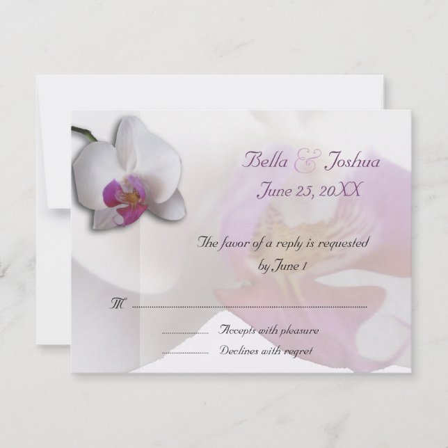 Pink Orchids RSVP Card (Front)