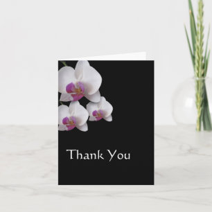 Pink Orchids Thank You Note Card