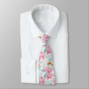 Pink orchids. tie