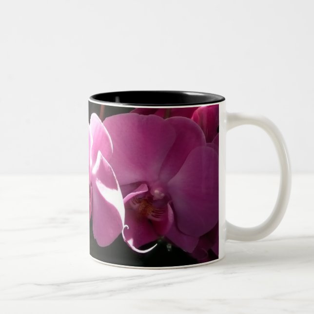 Pink Orchids Two-Tone Coffee Mug (Right)