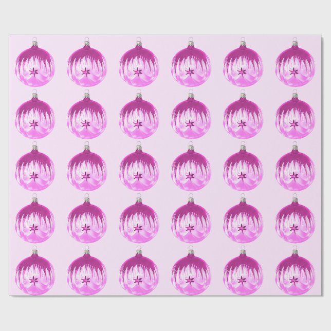 Pink Ornament Pink Wrapping Paper (Flat)