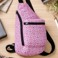 Pink Ornamental Damask Pattern Accessory Pouch