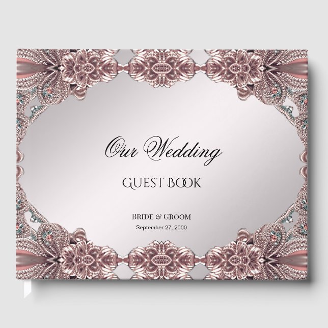 Pink Ornamental Guest Book (Front)