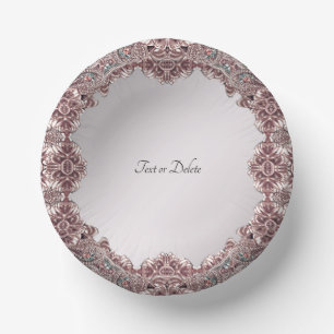 Pink Ornamental Paper Bowls Paper Plate