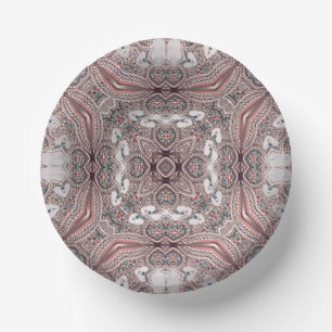 Pink Ornamental Paper Bowls Plate