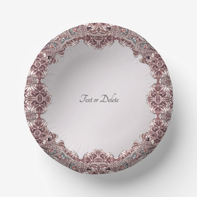 Pink Ornamental Paper Bowls Plate (Front)