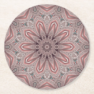 Pink Ornamental Paper Coaster