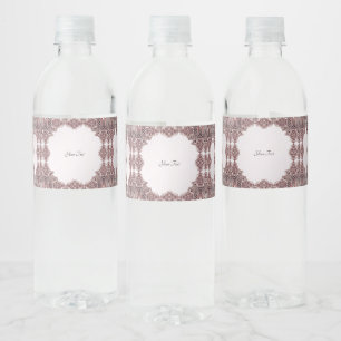 Pink Ornamental Water Bottle Label