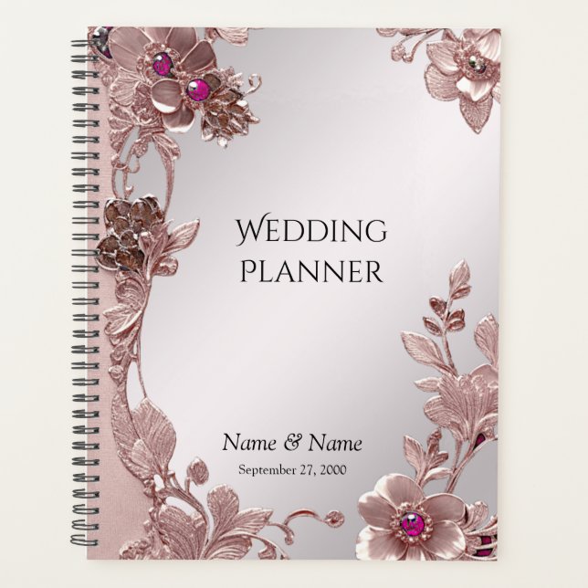 Pink Ornate Floral Planner (Front)