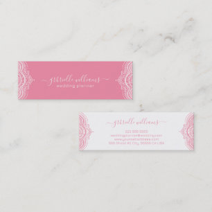 Pink ornate frame on white background 2 mini business card